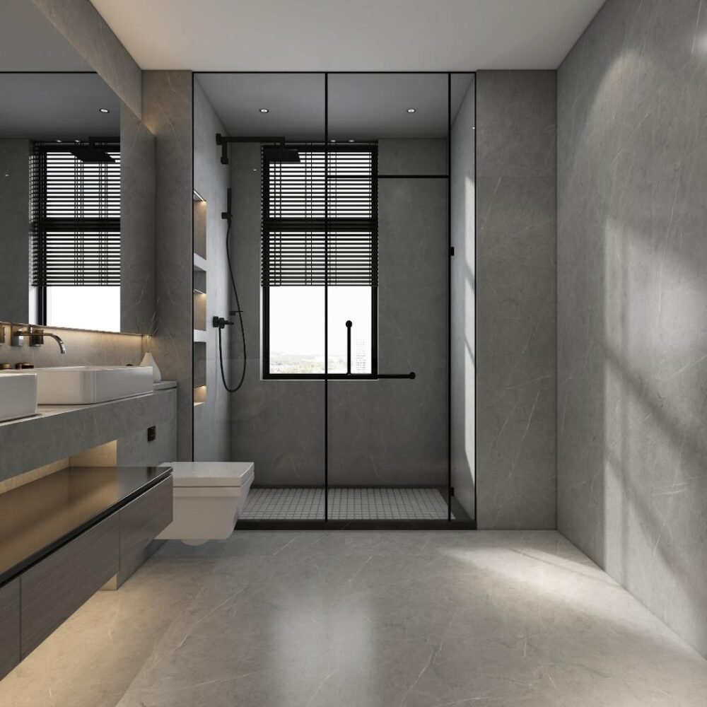 AUSTERE M Grey Porcelain Tile Collection